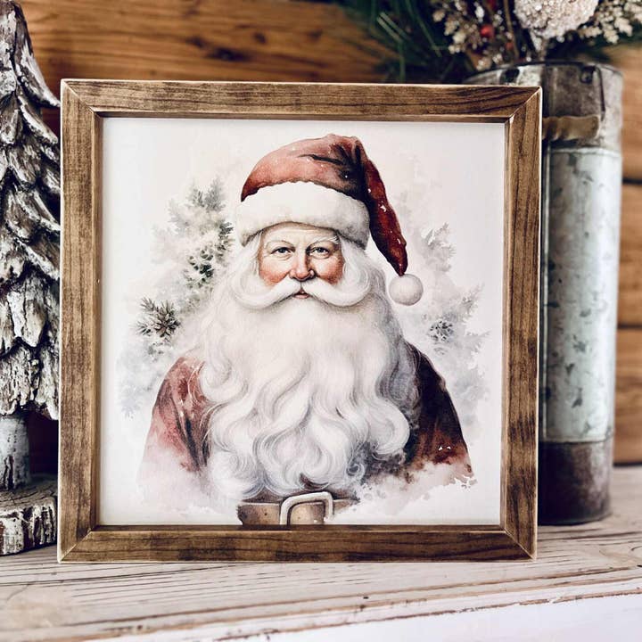 Insegna di Natale Vintage Babbo Natale – Decorazione Festiva Rustica per la vendita all'ingrosso da parte di The Farmer's Wife