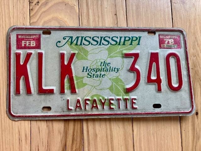 Matrícula do Condado de Lafayette, Mississippi, 1978 por atacado de RusticPlates