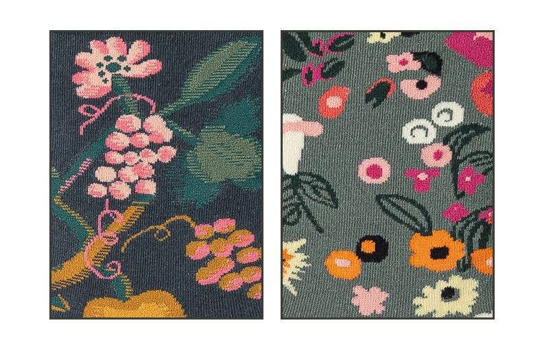 Tourtiwi - Vente Chaussettes – unisexe - Chaussettes vintage à plantes florales, chaussettes en coton, chaussettes longues4