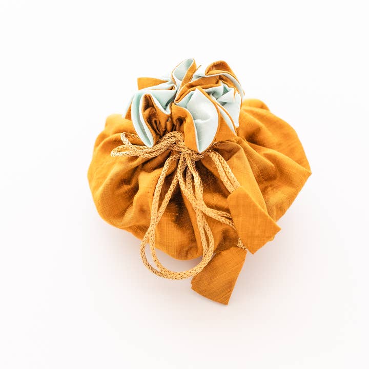 Travel Jewelry Bag Medium- Mustard/Mint for wholesale by Rahab's Rope