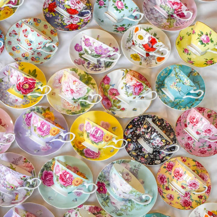 All Little Cute Things - Vente Service à thé - Tasses à thé dépareillées pour goûter, restauration, organisation d'événements