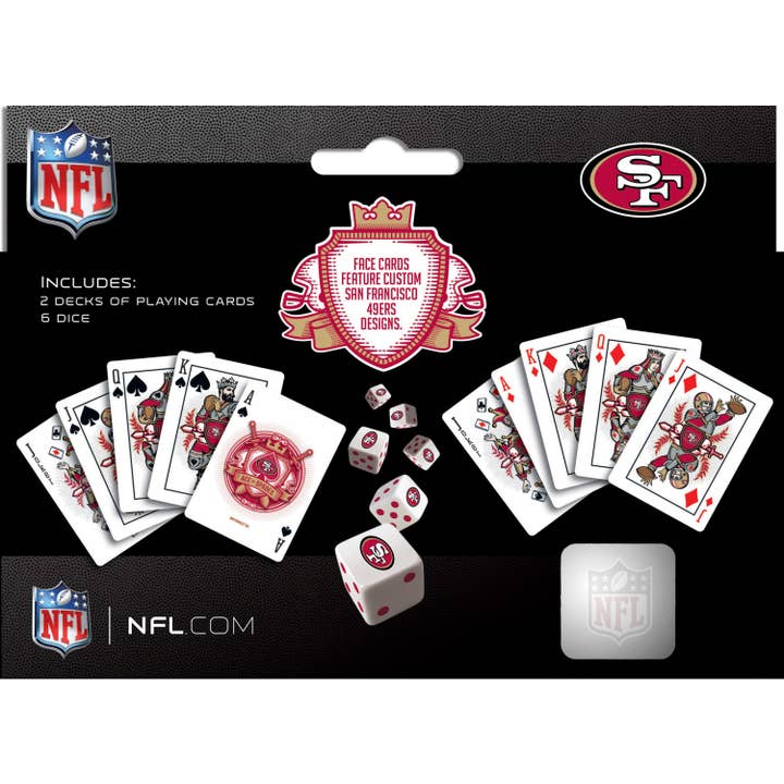 Masterpieces Puzzles - Wholesale Playing Cards - San Francisco 49ers - 2-Pack Playing Cards & Dice Set