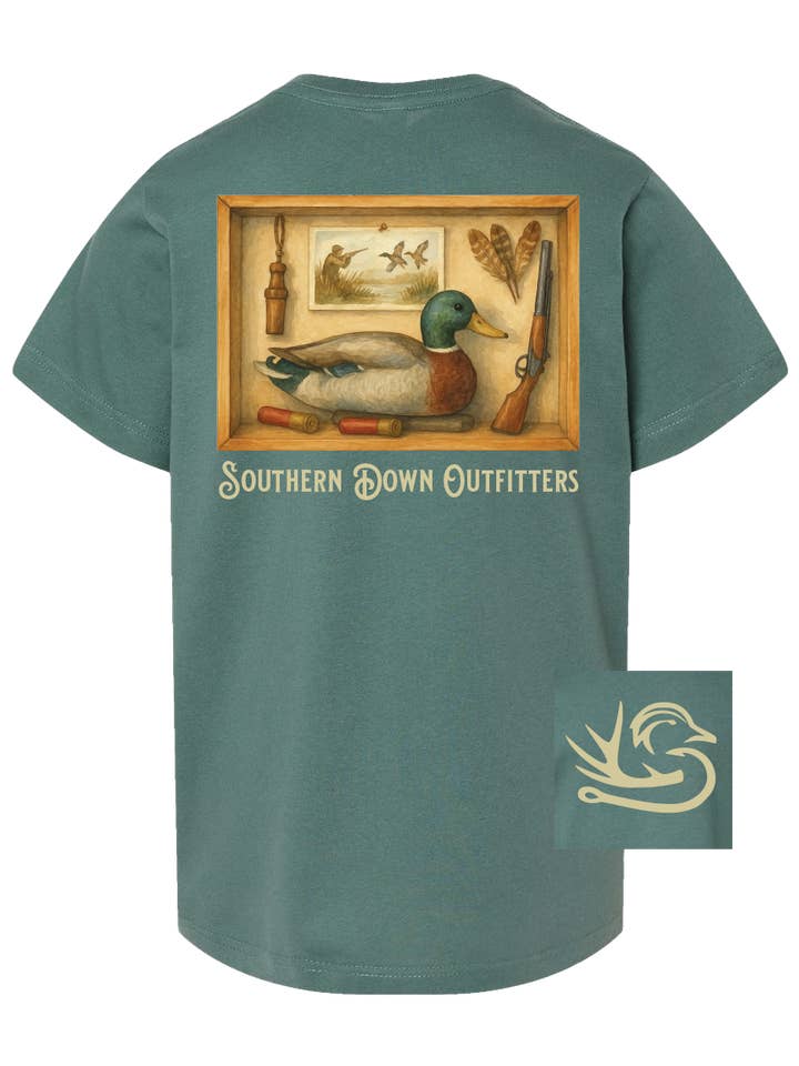 T-shirt Jeunesse Canard Shadow Box pour la vente par Southern Down Outfitters