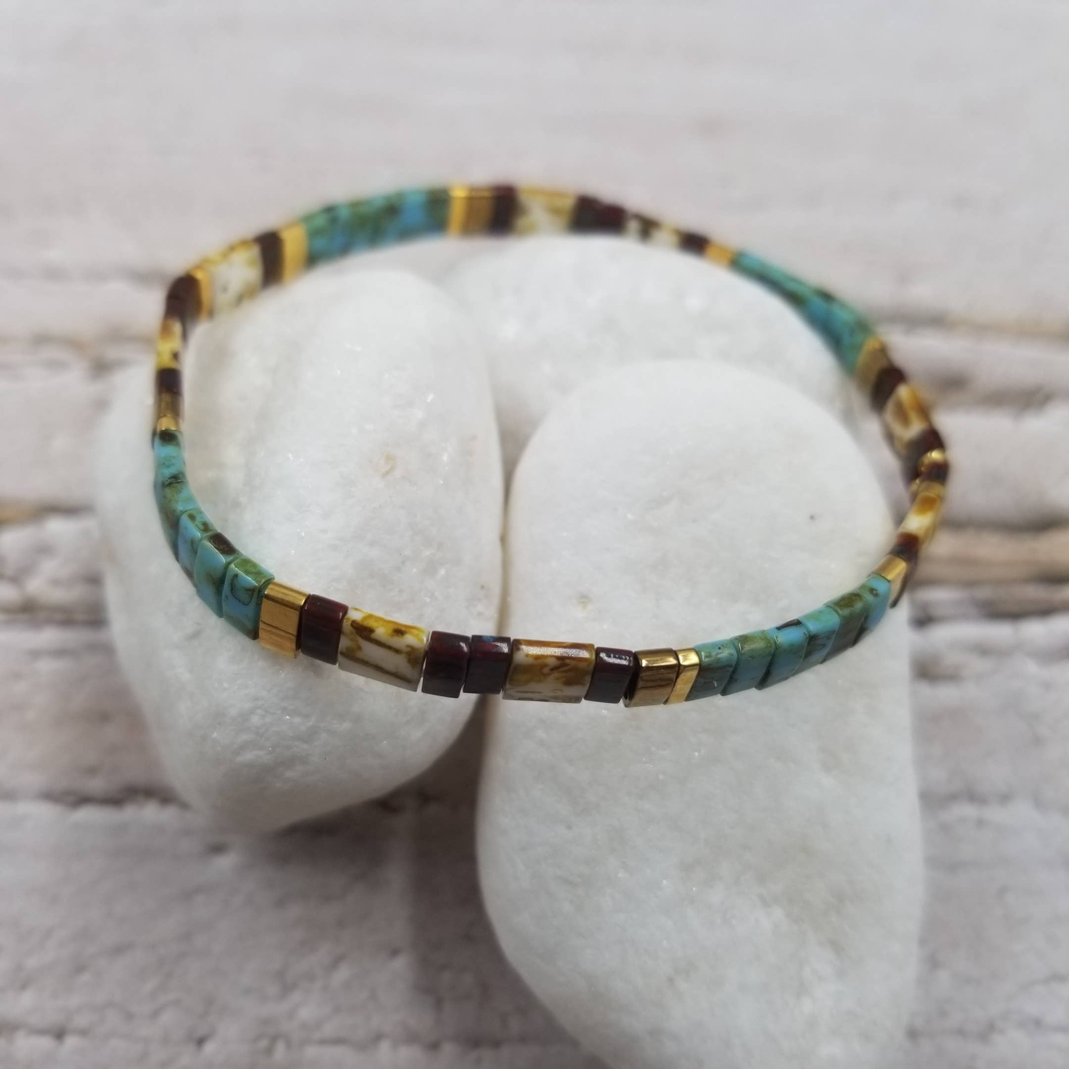 Treasure Wholesale – Pulseira de missangas por atacado – Pulseira Tila Conta Boho0