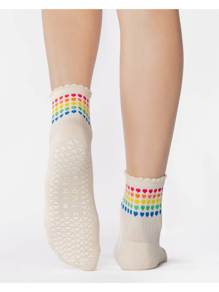 Pointe Studio - Wholesale Socks - Women's - Women's Sweetheart Ankle Grip Sock– No Slip Cotton Blend for Pilates & Barre1