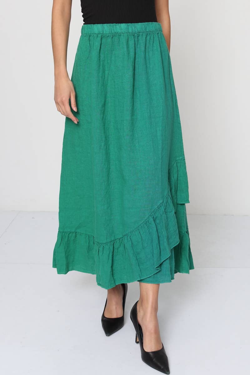 LÉA & LUC - Wholesale Skirt - Women's - 100% Linen Skirt REF. 80026