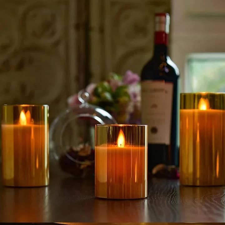 BRECK + FOX - Wholesale Flameless Candle - Flameless Candle 3-Piece Set
