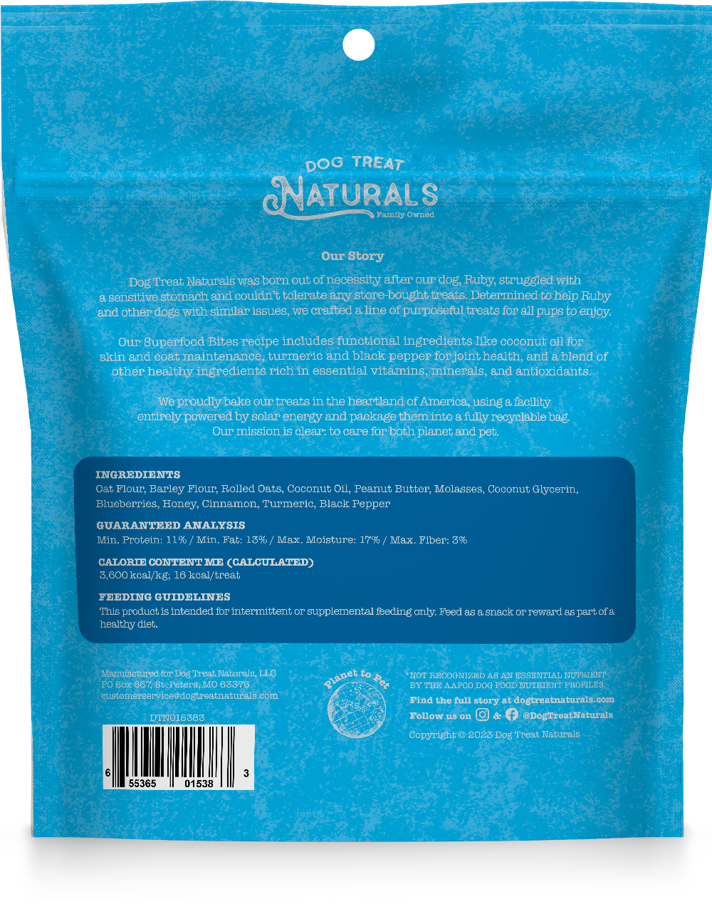 Dog Treat Naturals - Vente Friandises – chien - Bouchées Superfood au Beurre de Cacahuète et Myrtille1