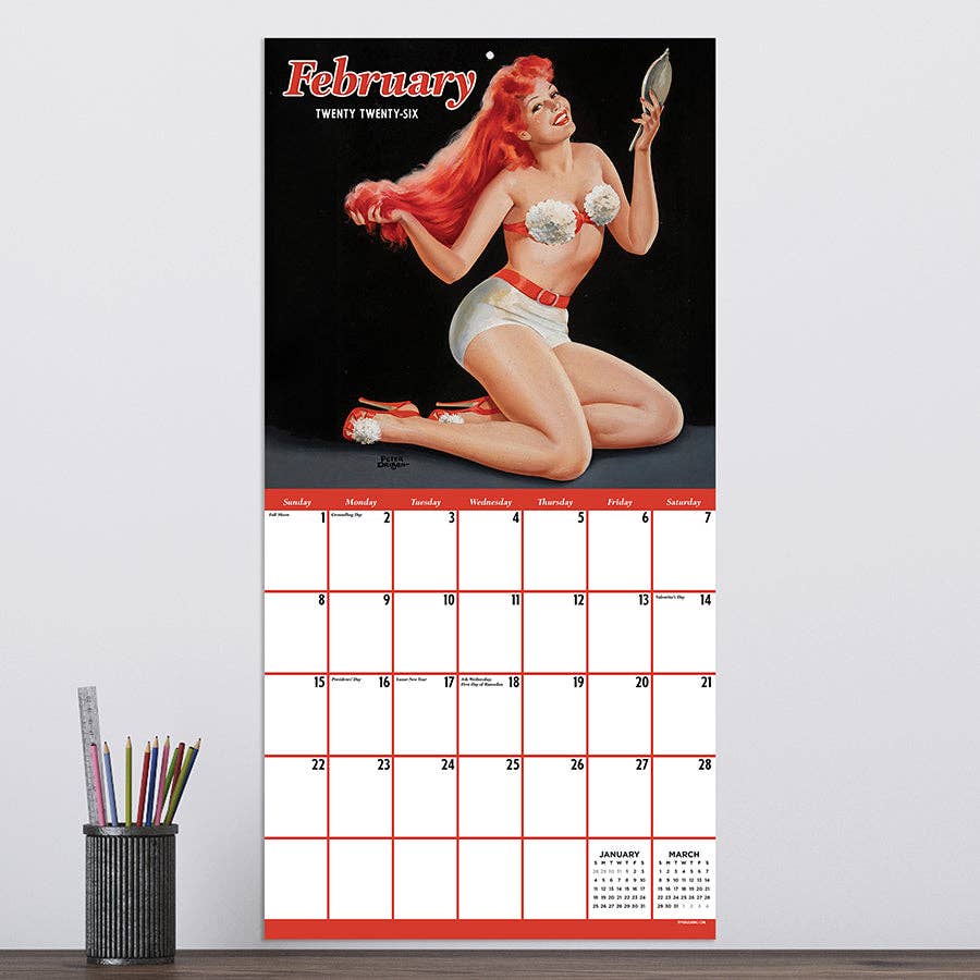 TF Publishing - Paper Goods - Wholesale Calendar - 2026 PinUps Wall Calendar3