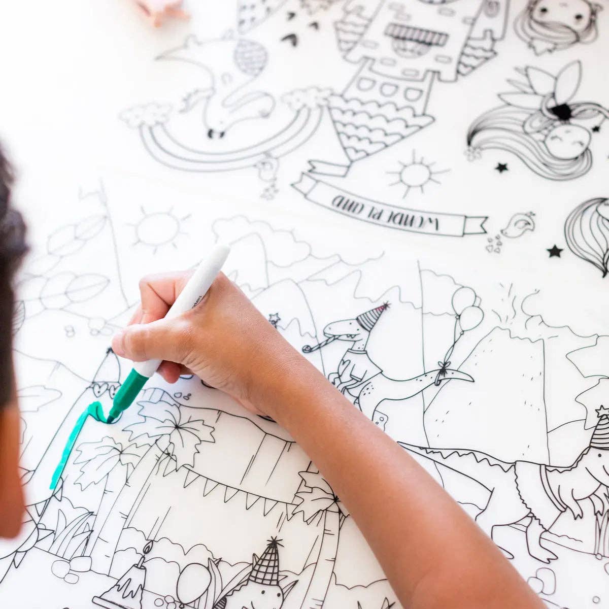 Miminoo – Engroshandel Maleunderlag - Børn og baby – Miminoo silikone genanvendelig tegneunderlag med tuscher - dinosaurusfest11