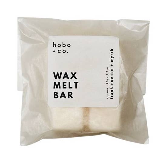 Christmas Frankincense and Myrrh wax melt bar for wholesale by hobo + co. candles