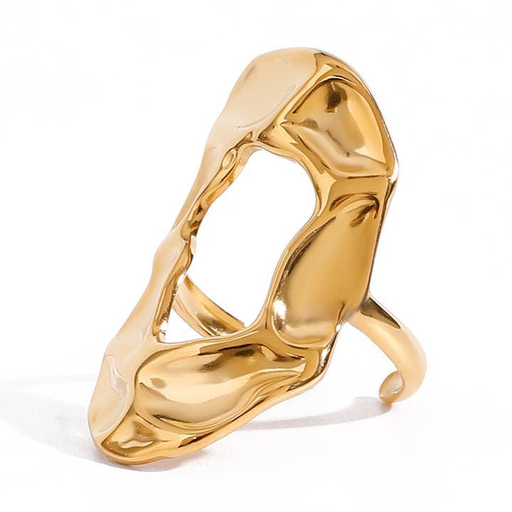 Melted Oval Ring Waterproof for wholesale by Savvy Bling