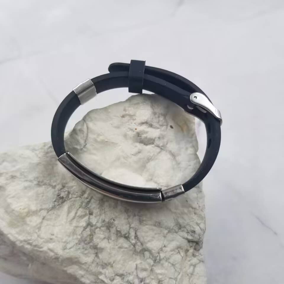 The Pretty Jewellery - Wholesale Bangle Bracelet - TO MY DAD Stainless Steel Silicone Bracelet2