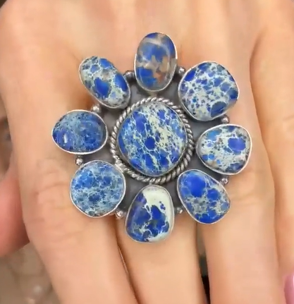 Krush Kandy - Wholesale Cocktail/Statement Ring - Desert Heat Jasper Cluster Rings MADE TO ORDER12