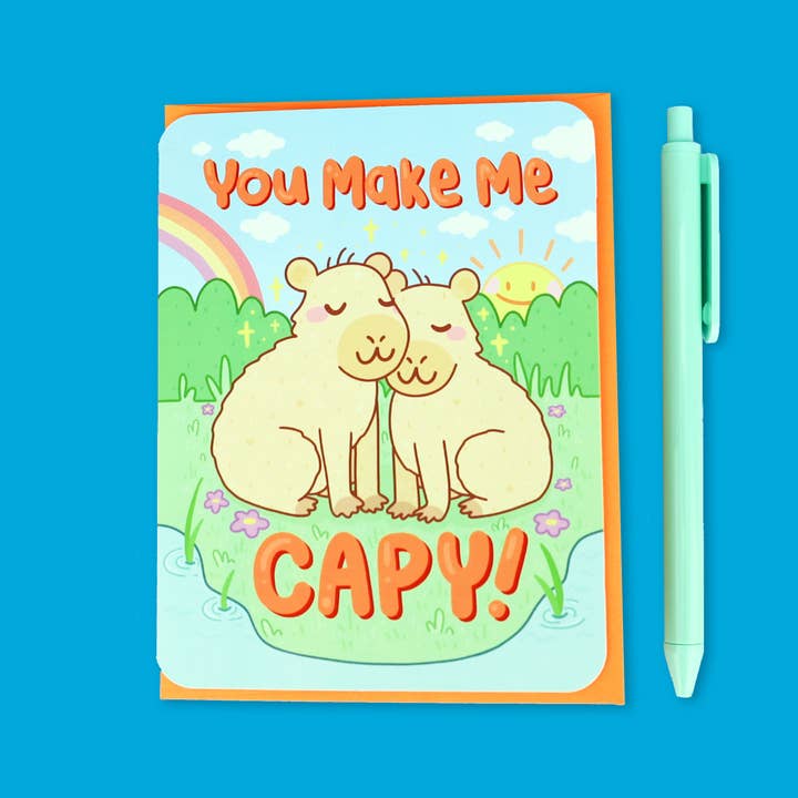 Turtle's Soup - Wholesale Valentine's Day Card - You Make Me Capy Capybara Valentine's Day Greeting Card
