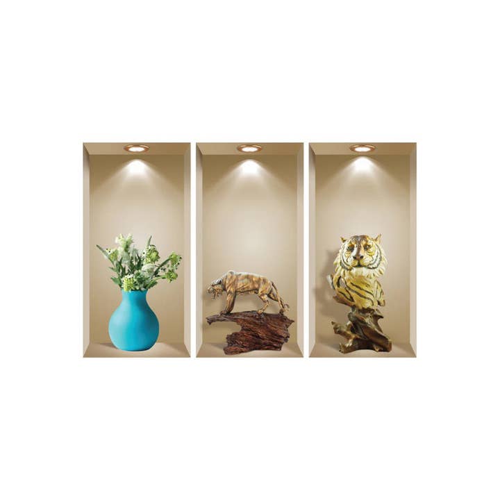 HomeRoots - Wholesale Wall Decal/Stickers - Set of Three Aba Faux Niche 3D Peel and Stick Wall Decals1