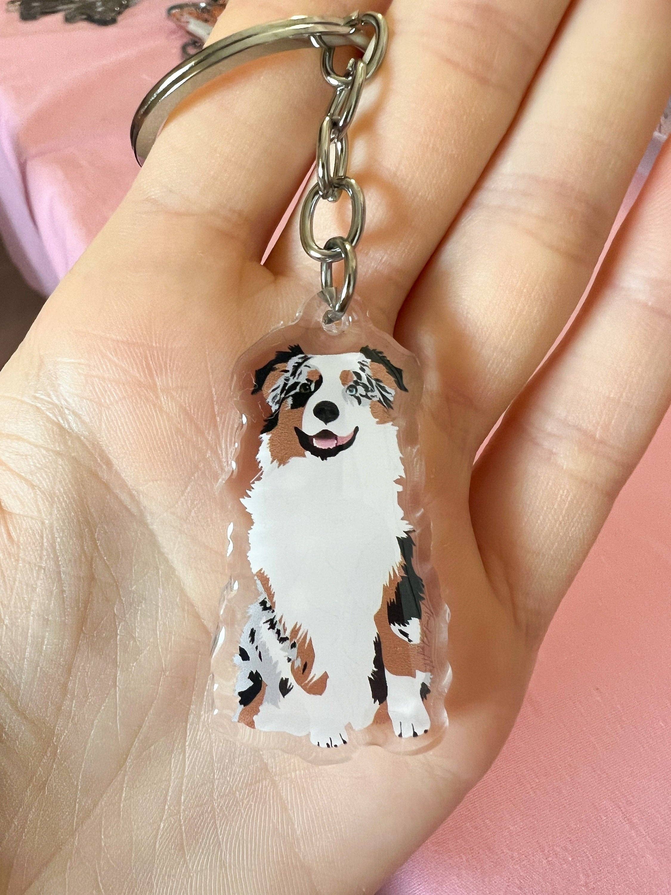 Our Cheery Corner - Wholesale Keychain - Unisex - Australian Shepherd (blue merle) Keychain1