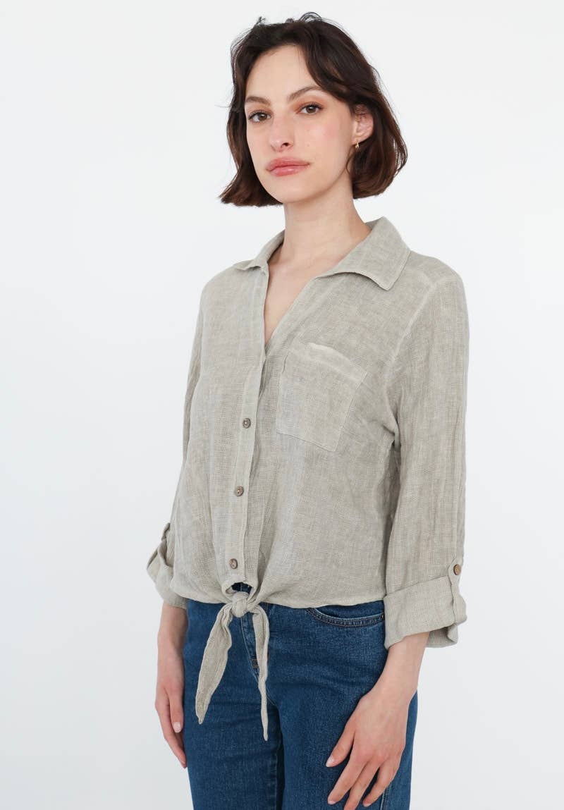 LINEN & COTTON HOUSE – Großhandel Bluse – Damen – Leinenweste 3025 MY VEST15