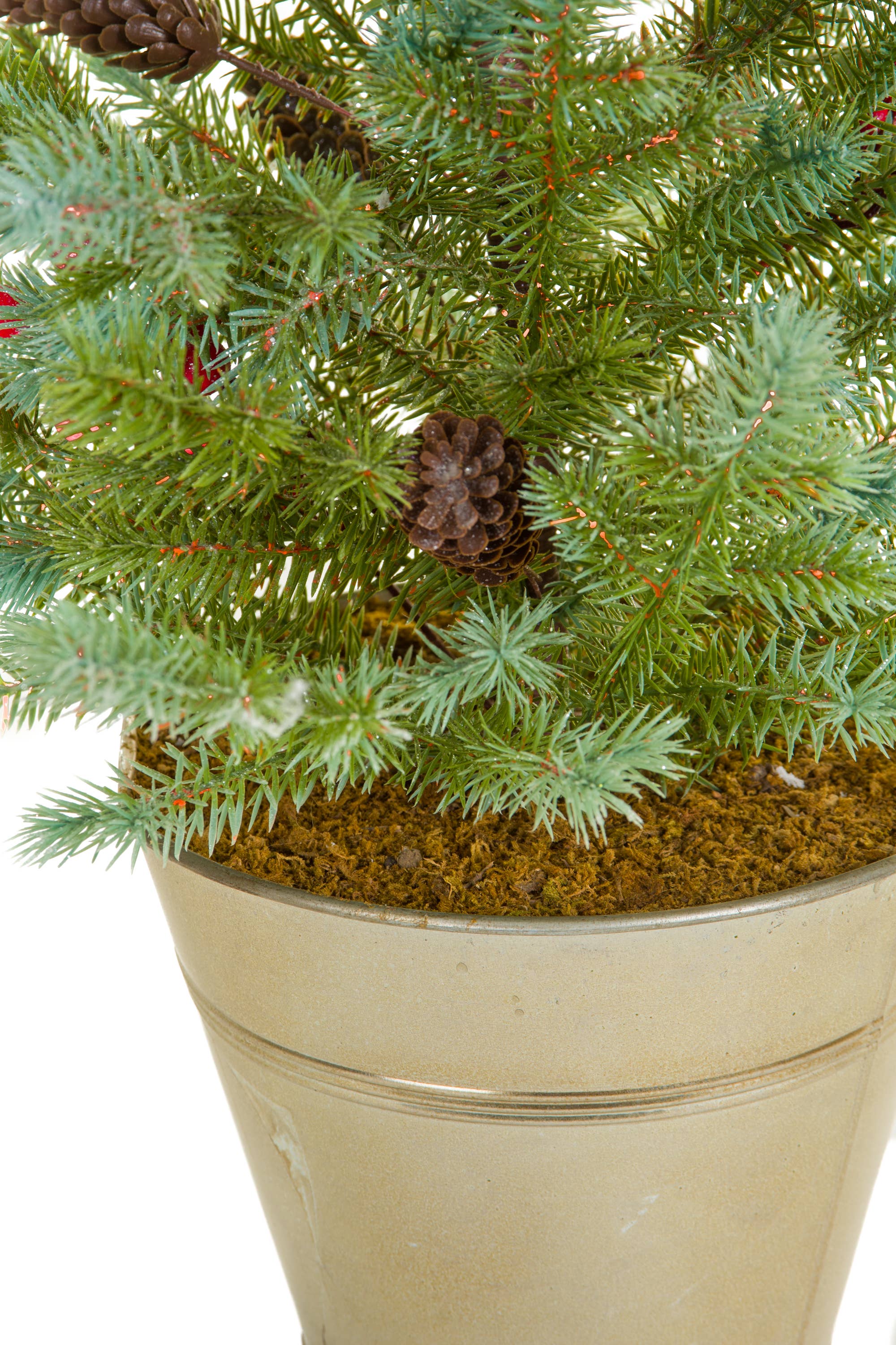 Starlight Collection – Engroshandel Kunstigt juletræ – Grønne juletræer i en sølvplantekasse5