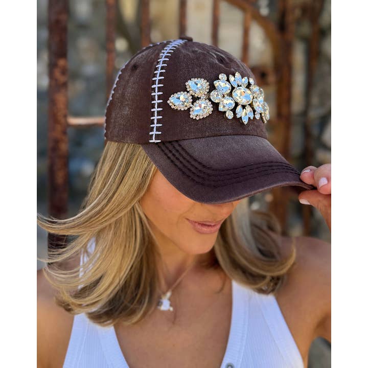 Live Love Gameday® - Wholesale Baseball Cap - Women's - Crystal Football-Stitched Cap