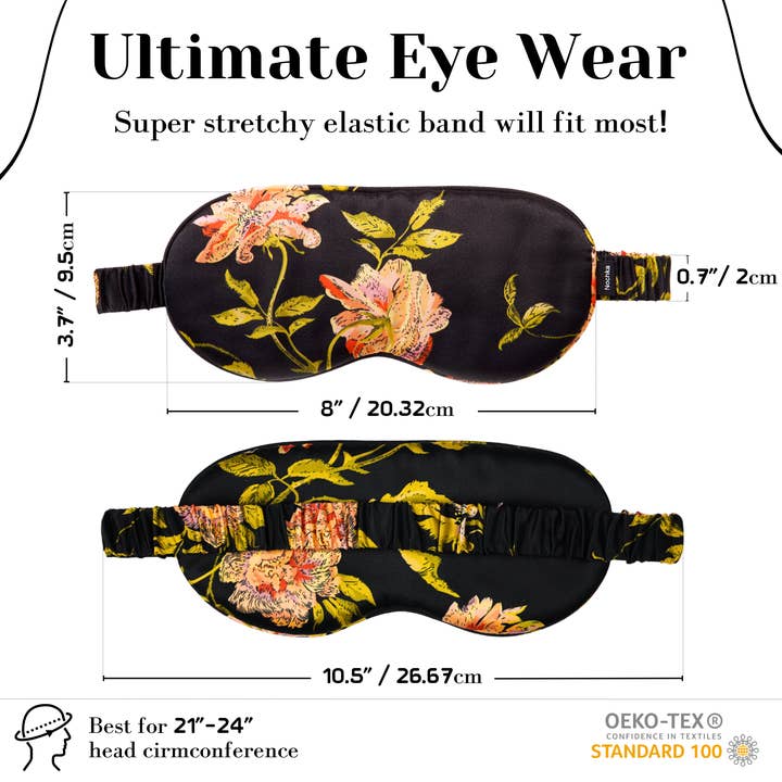 Nochka – Großhandel Schlafmaske – Wildrose Reine Seide Schlafmaske + Haargummi3