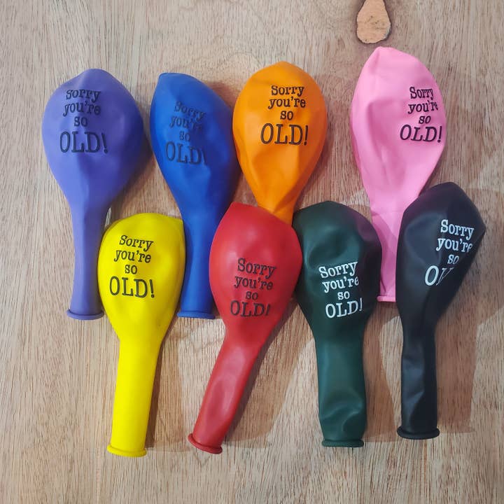 Balloon Assorted Colors - Sorry You're So Old for wholesale by Cityology