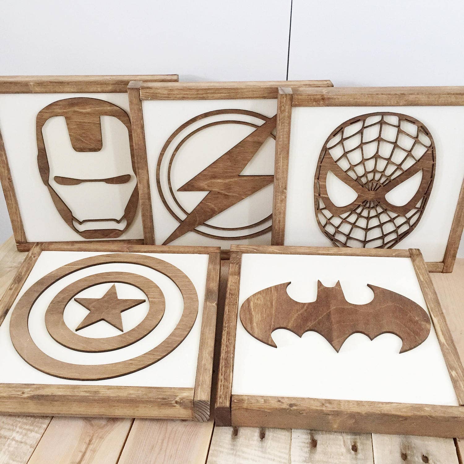 Nail and Hook Laser Cut Home Decor - Wholesale Sign - Superhero Wall Art  | 11x11 inch Wood Sign45