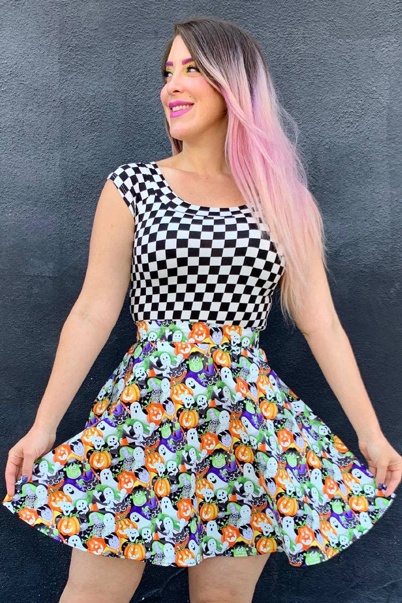 Retrolicious - Wholesale Knit Top - Women's - Boat Neck Top in Checkers1