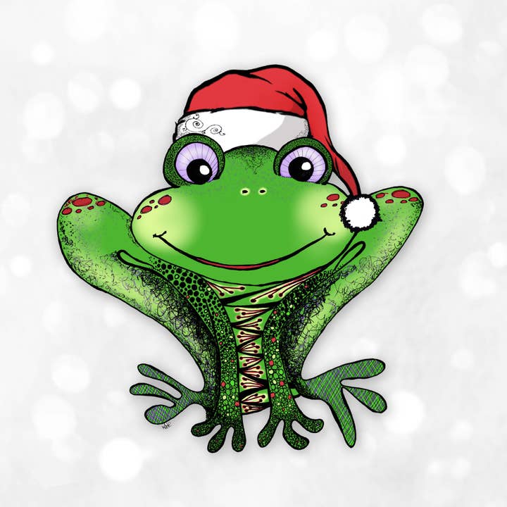 Christmas Frog Sticker, Juleferie Gaver og Decor for engroshandel hos Katekreates