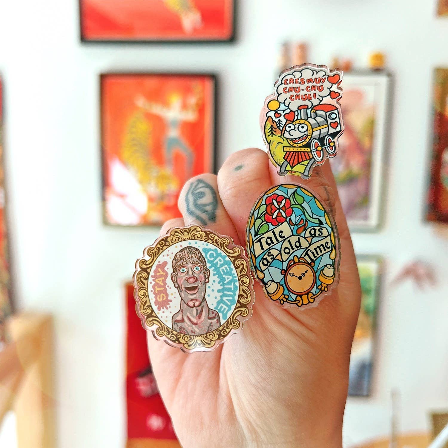 La Barbuda - No U.S. custom fees – Alfinete/botão de lapela por atacado – Pin Tale Beast colorido de acrílico1