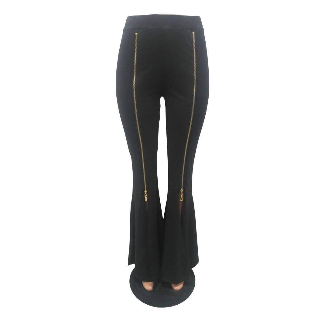 HIDDENBRAND - Wholesale Pants - Women's - Slim zip-up flared pants3