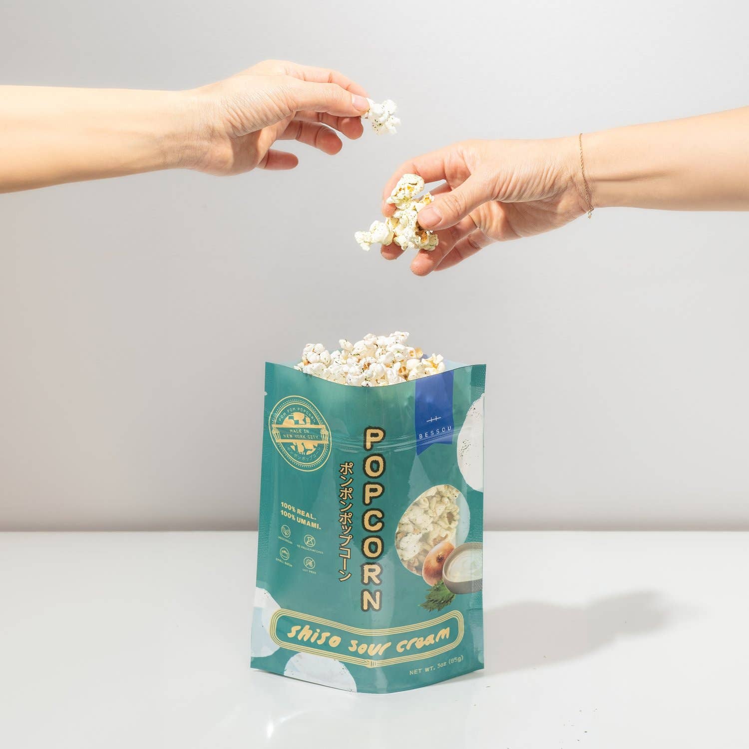 Pom Pom Popcorn by Bessou - Wholesale Popcorn - Popcorn, Shiso Sour Cream