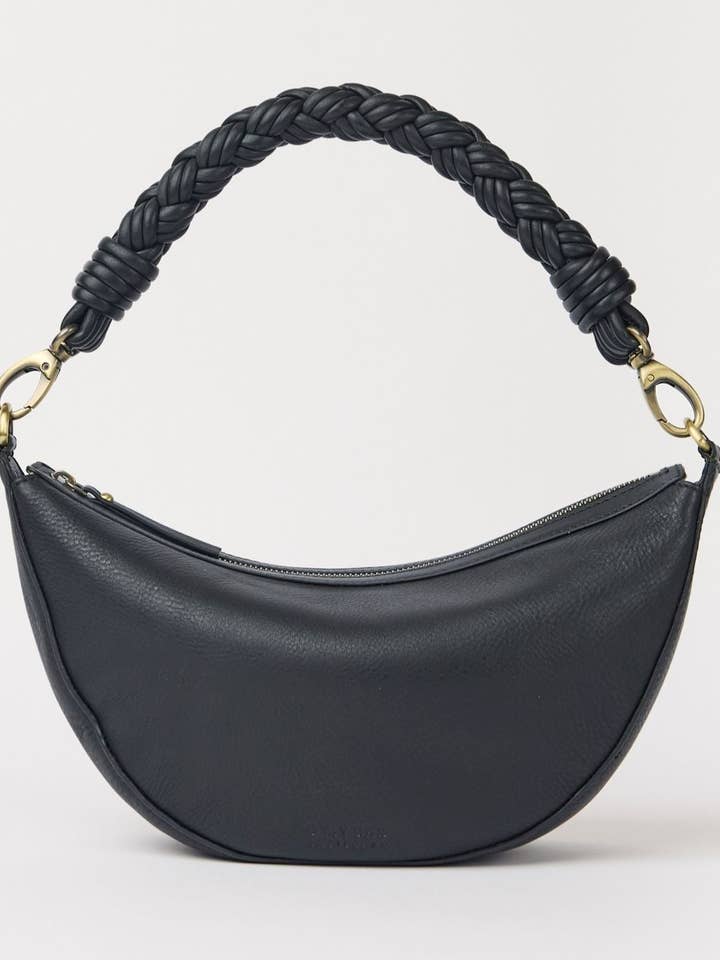 Leo Twisted Handle - Black Soft Grain Leather for wholesale by O My Bag