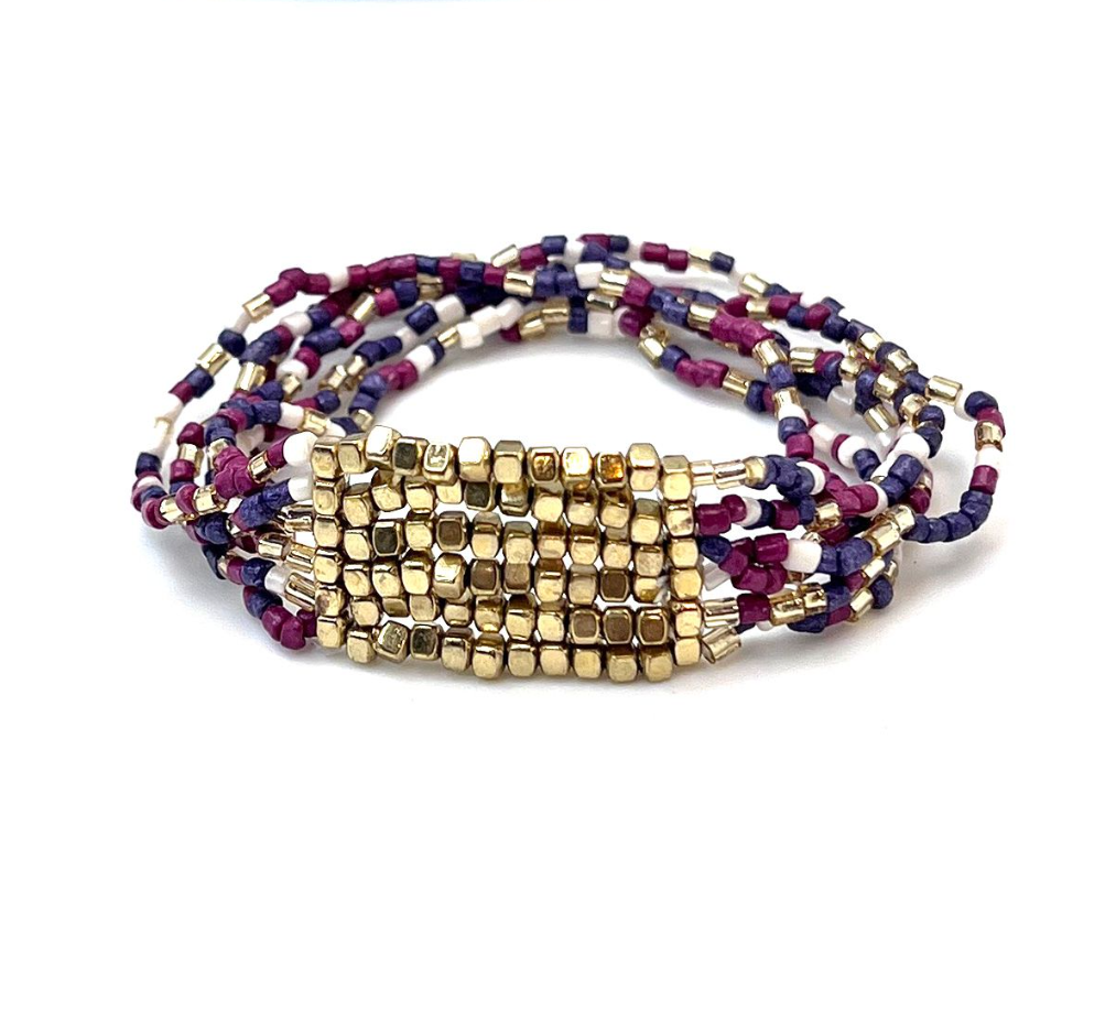 Anju Jewelry - Wholesale Beaded Bracelet - Seed Bead Stretch Statement Bracelets- Multiple Color Styles10