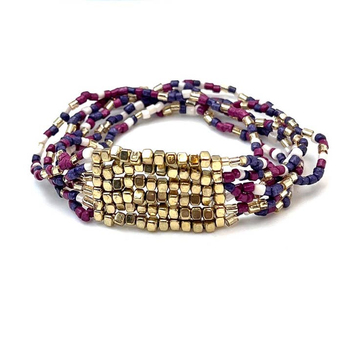 Anju Jewelry - Wholesale Beaded Bracelet - Seed Bead Stretch Statement Bracelets- Multiple Color Styles10