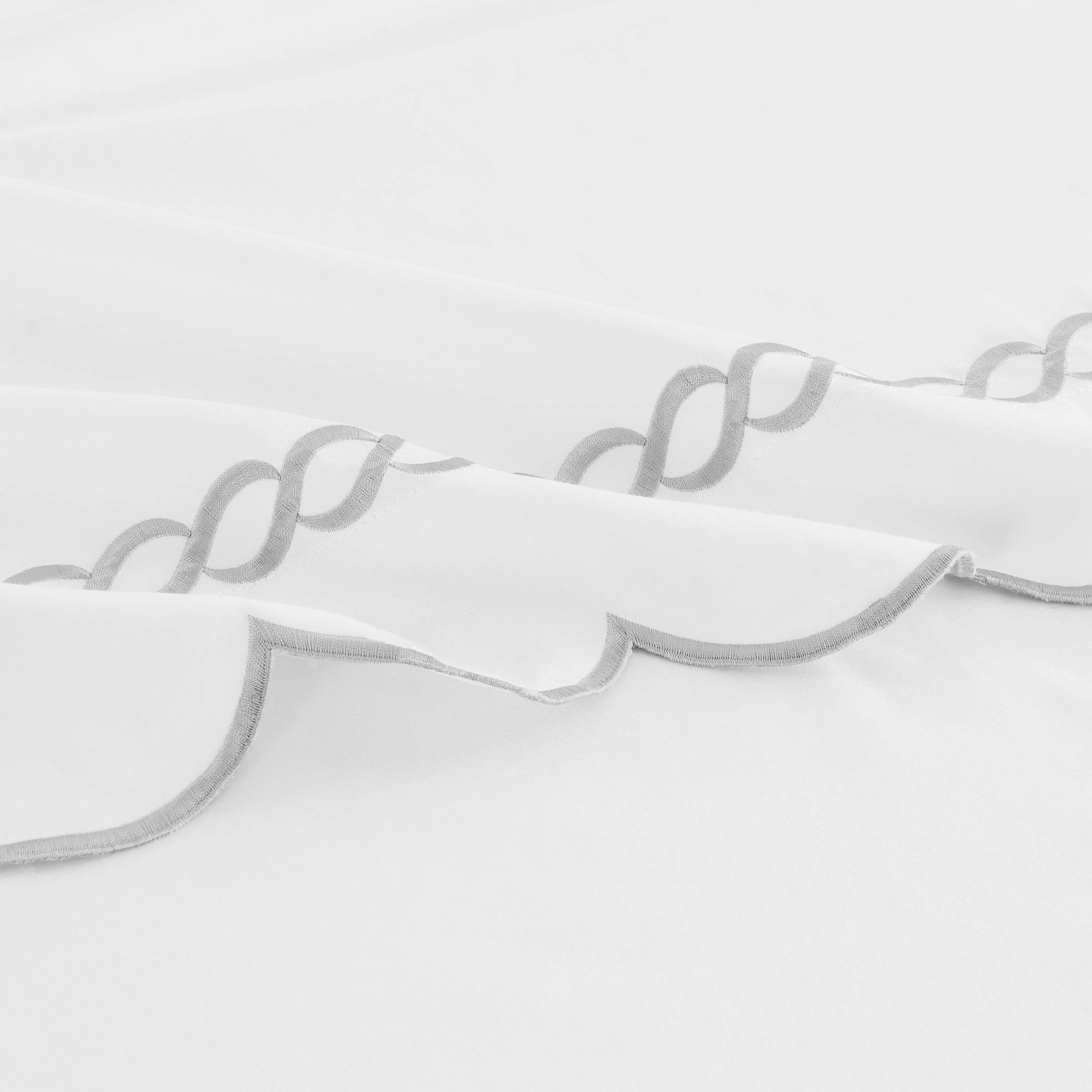 Mélange Home - Wholesale Sheet Set - 600 Thread Count Scallop Rope Embroidered Cotton Sheet Set8