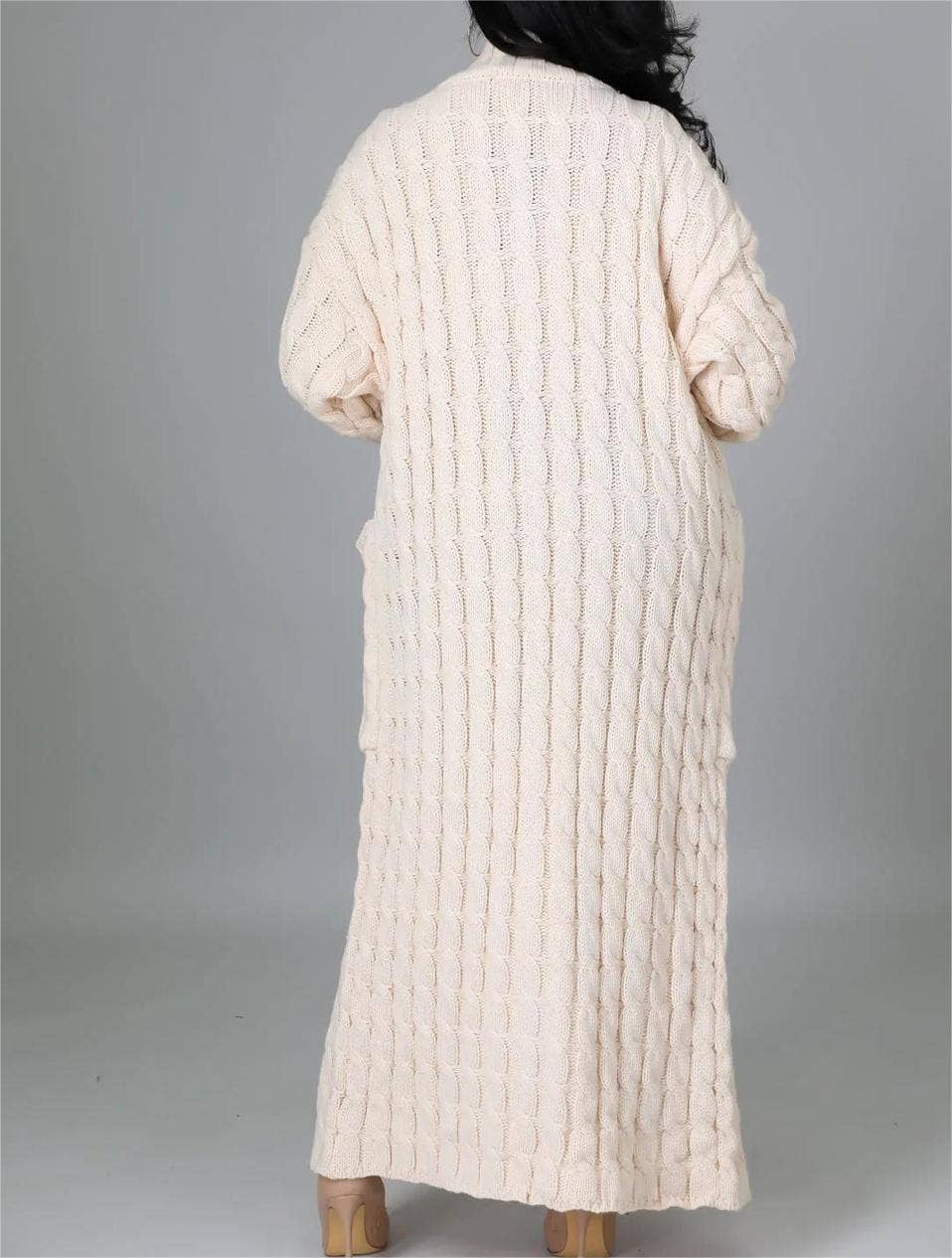 Rosa Clothing - Wholesale Cardigan - Women's - Multicolored Long coat knit cardigan9