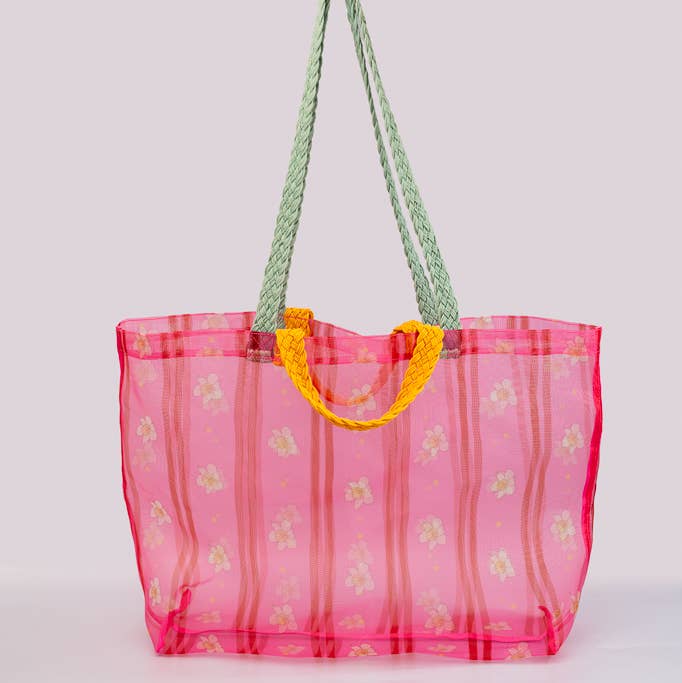 Mesh Market Bag, Floral Stripe for wholesale by Ban.do