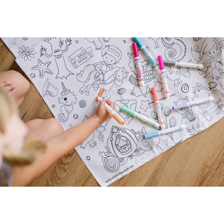 Artistic Chaos Ink - Wholesale Coloring Tablecloth - Kids & Baby - Thanksgiving Coloring Fabric Tablecloth - Wash and Reuse7