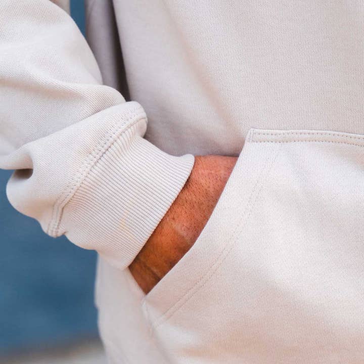 West Path - Wholesale Hoodie – Unisex - Organic Cotton Hoodie Beige - Soft Off White Sweater4