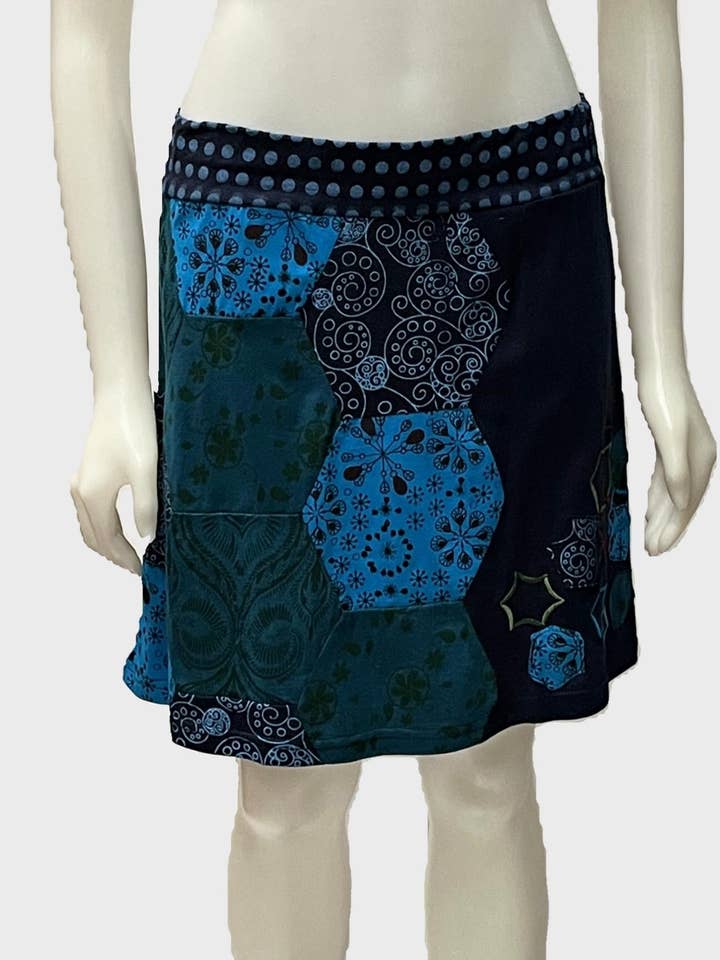 WSK-3311-PE -Patch Skirt for wholesale by Leopards & Roses