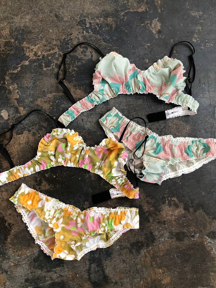 Clare Bare - Wholesale Lingerie Set - Women's - READY TO SHIP Mystery Print Oleander Bralette & Bloomer Set10