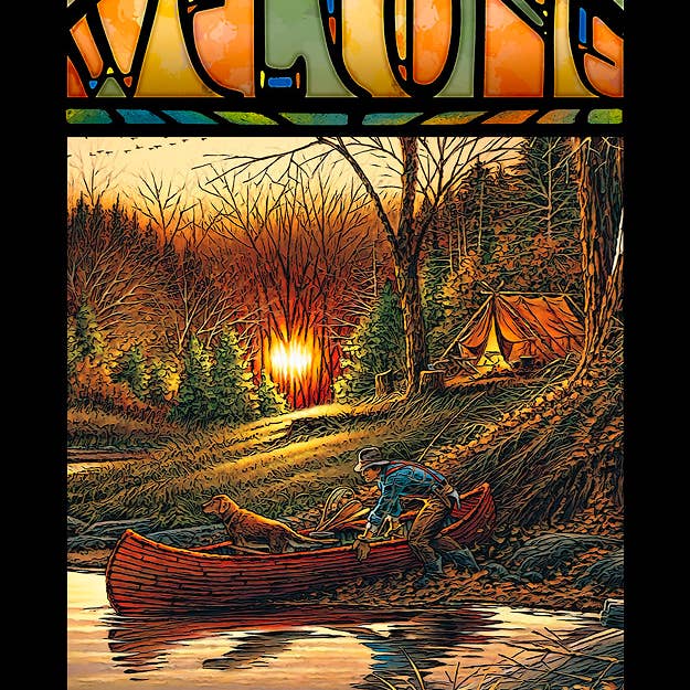 WELCOME MORNING SOLITUDE 14X20 FRAMED GLASS ART for wholesale by Art Brand Studios