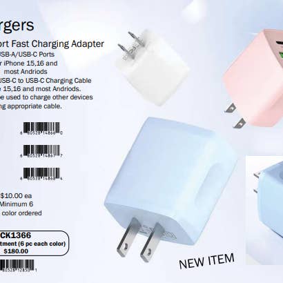 Adaptador de carga rápida de doble puerto de 20W para venta al por mayor de sanis enterprises, inc