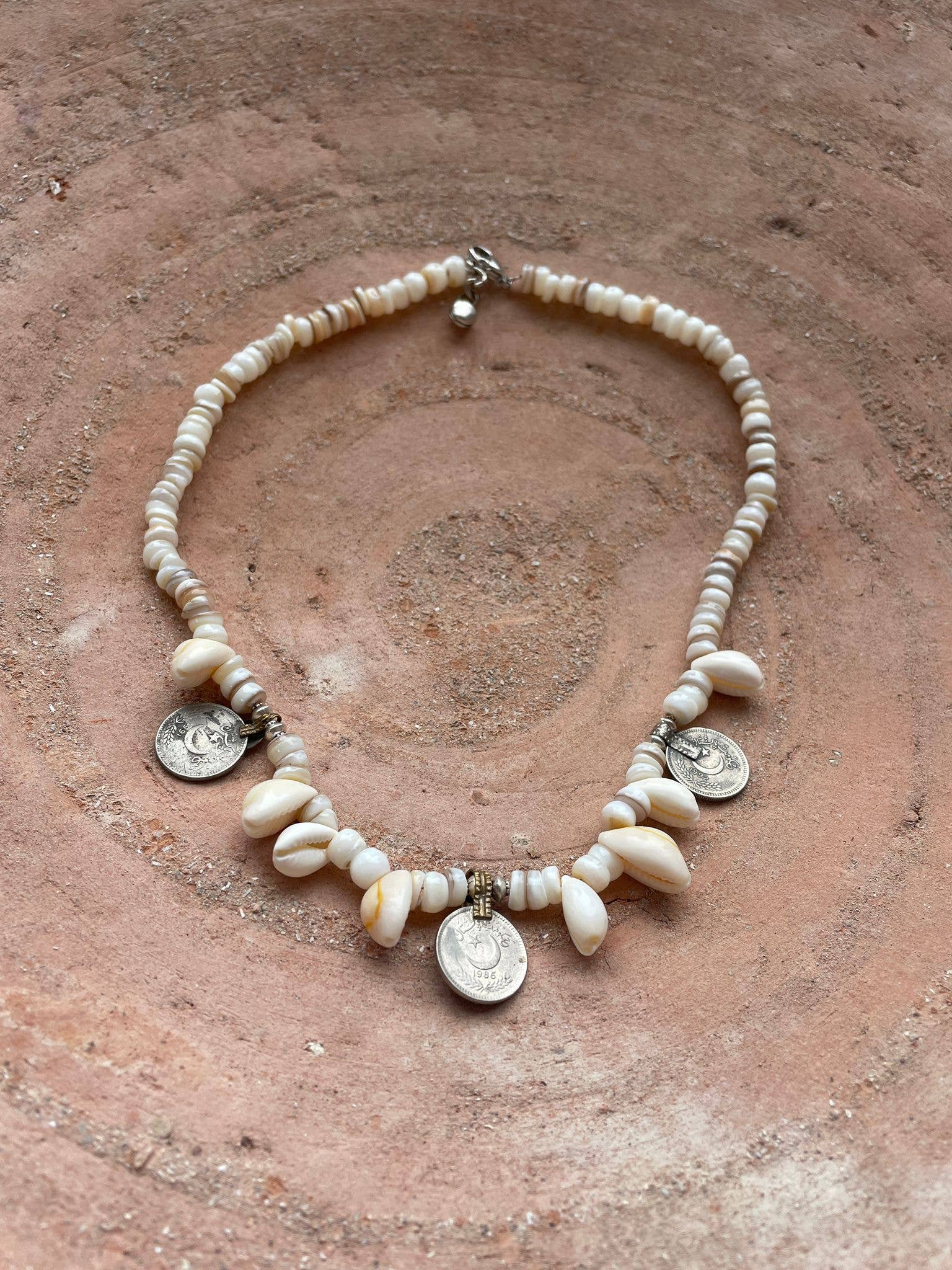 ToutVintage - Wholesale Pendant/Charm Necklace - vintage chain coins and shells Bless4