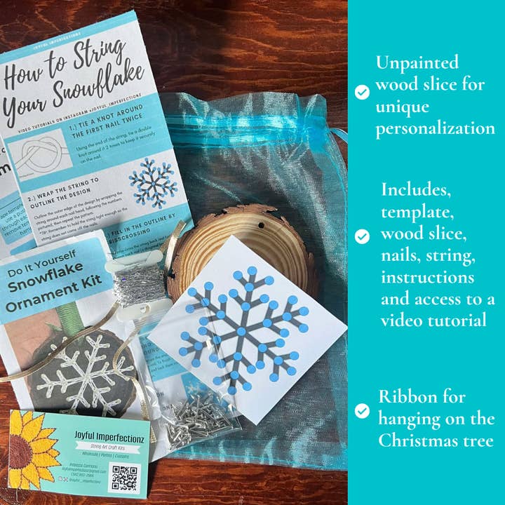Joyful Imperfectionz - Wholesale DIY Craft Kit - Snowflake String Art Ornament Kit: DIY Christmas Craft2