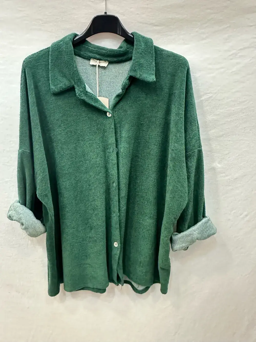 Mimi & Gogo - Wholesale Button Down Shirt - Women's - Cotton Terry Button-Up Shirt @5094_ChCotEponge7