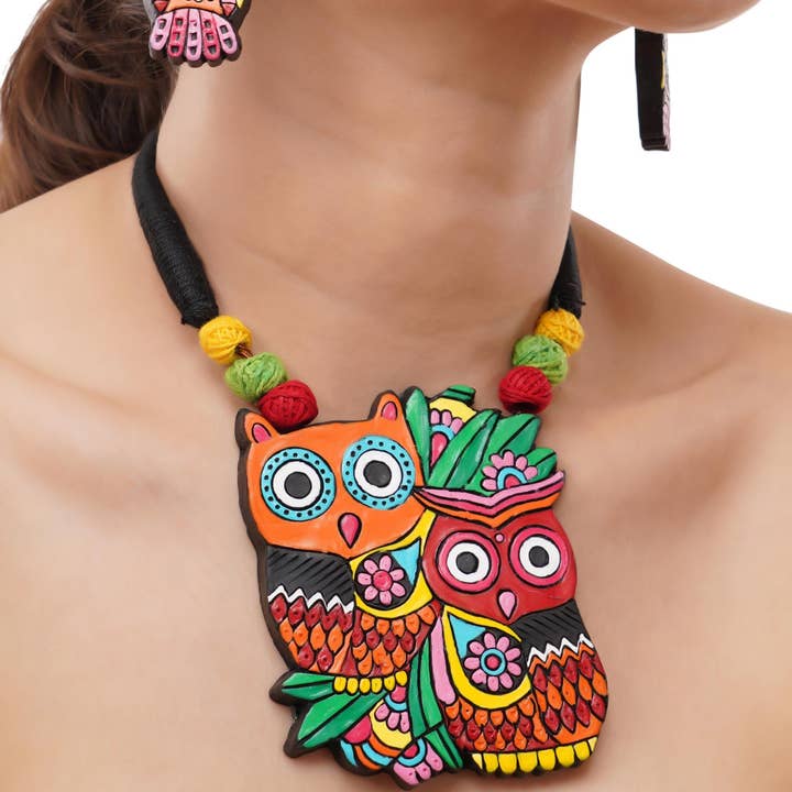 Owl Jewelry Set | Clay Jewelry | Mr & Mrs Owl Jewelry for wholesale by House of Kraft Jewelry & Accessories
