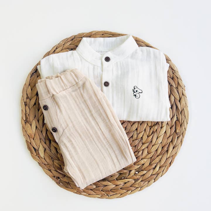 Boys Muslin Shirt & Pants Set "Noah" for wholesale by Dreamline