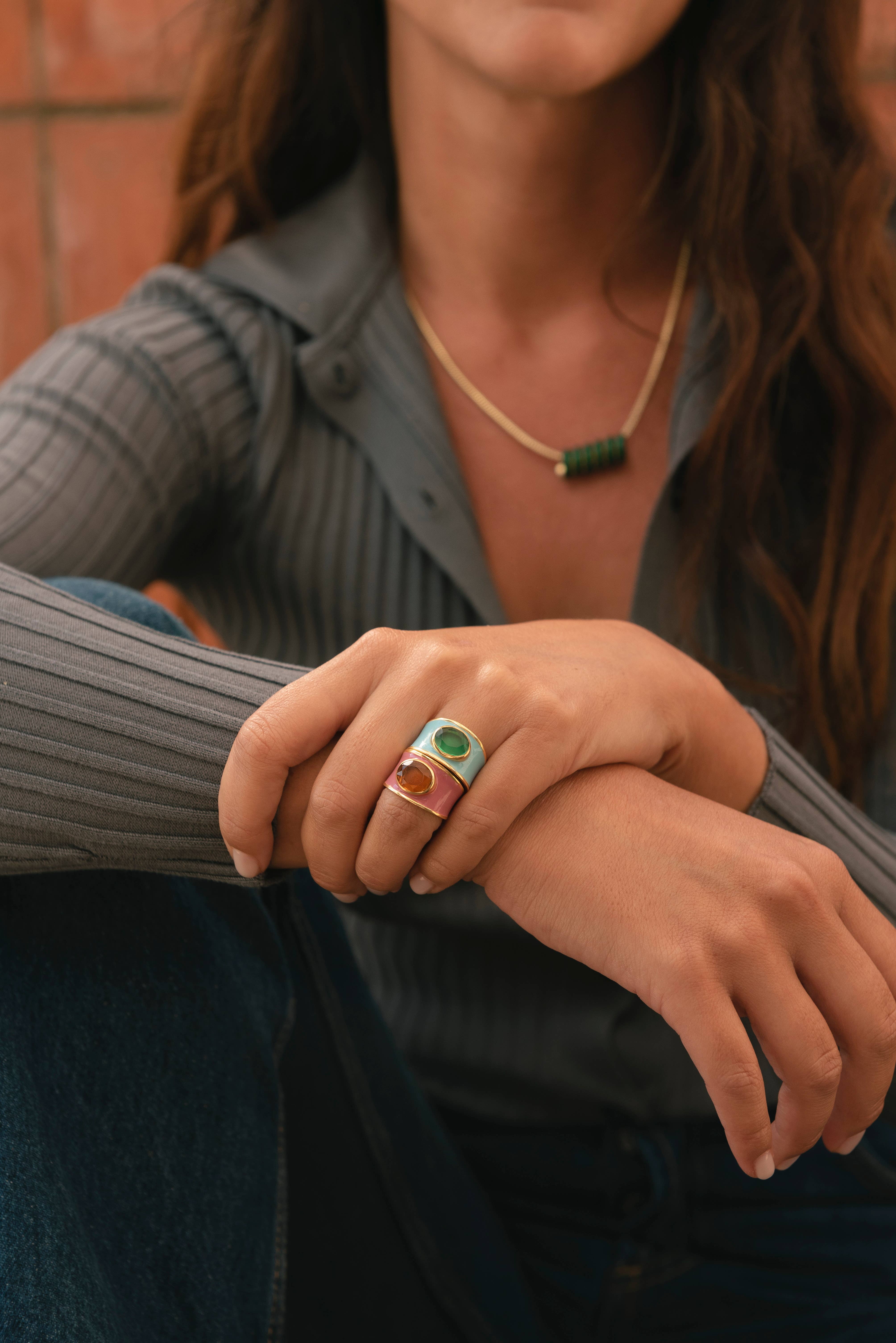 Virago Barcelona - Wholesale Cocktail/Statement Ring - Reflection Ring Blue3